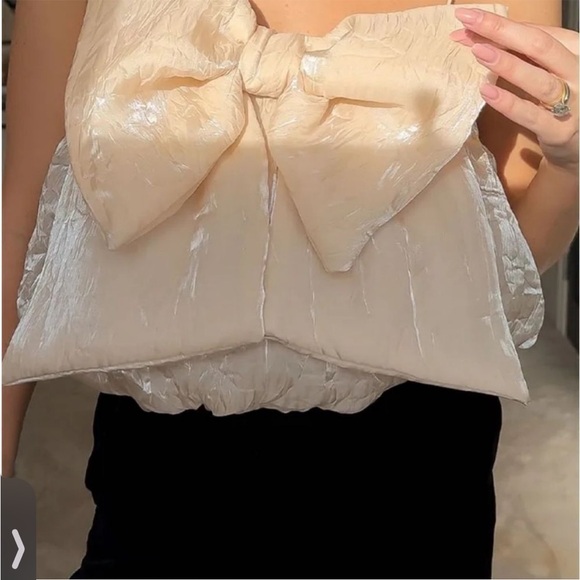 Zara Cream holiday Bow Top - Picture 5 of 9